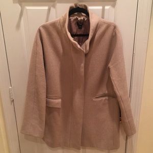 Tan J.Crew Wool Pea Coat